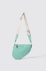 Reg moon bag con logo in metallo e tracolla jacquard • Verde acqua