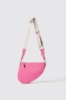 Reg moon bag con logo in metallo e tracolla jacquard • Fucsia