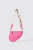 Reg moon bag con logo in metallo e tracolla jacquard • Fucsia