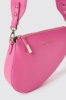 Reg moon bag con logo in metallo e tracolla jacquard • Fucsia