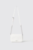Mini shoulder strap con logo in metallo • Bianco