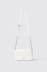 Mini shoulder strap con logo in metallo • Bianco