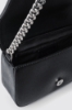 Mini shoulder strap con logo in metallo • Nero