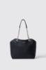 Maxi shoulder strap con logo in metallo • Nero