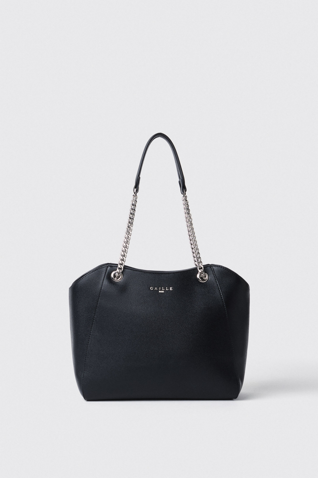 Maxi shoulder strap con logo in metallo • Nero
