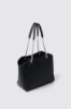 Maxi shoulder strap con logo in metallo • Nero