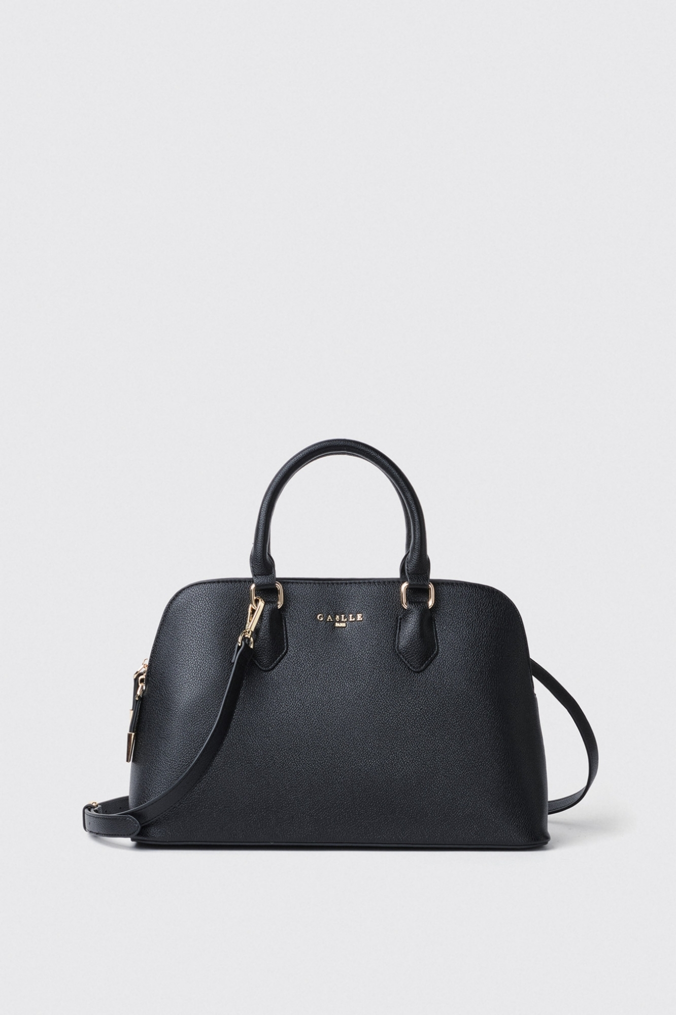 Maxi shoulder strap con logo in metallo • Nero