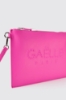 Reg pochette con logo embossed • Fucsia