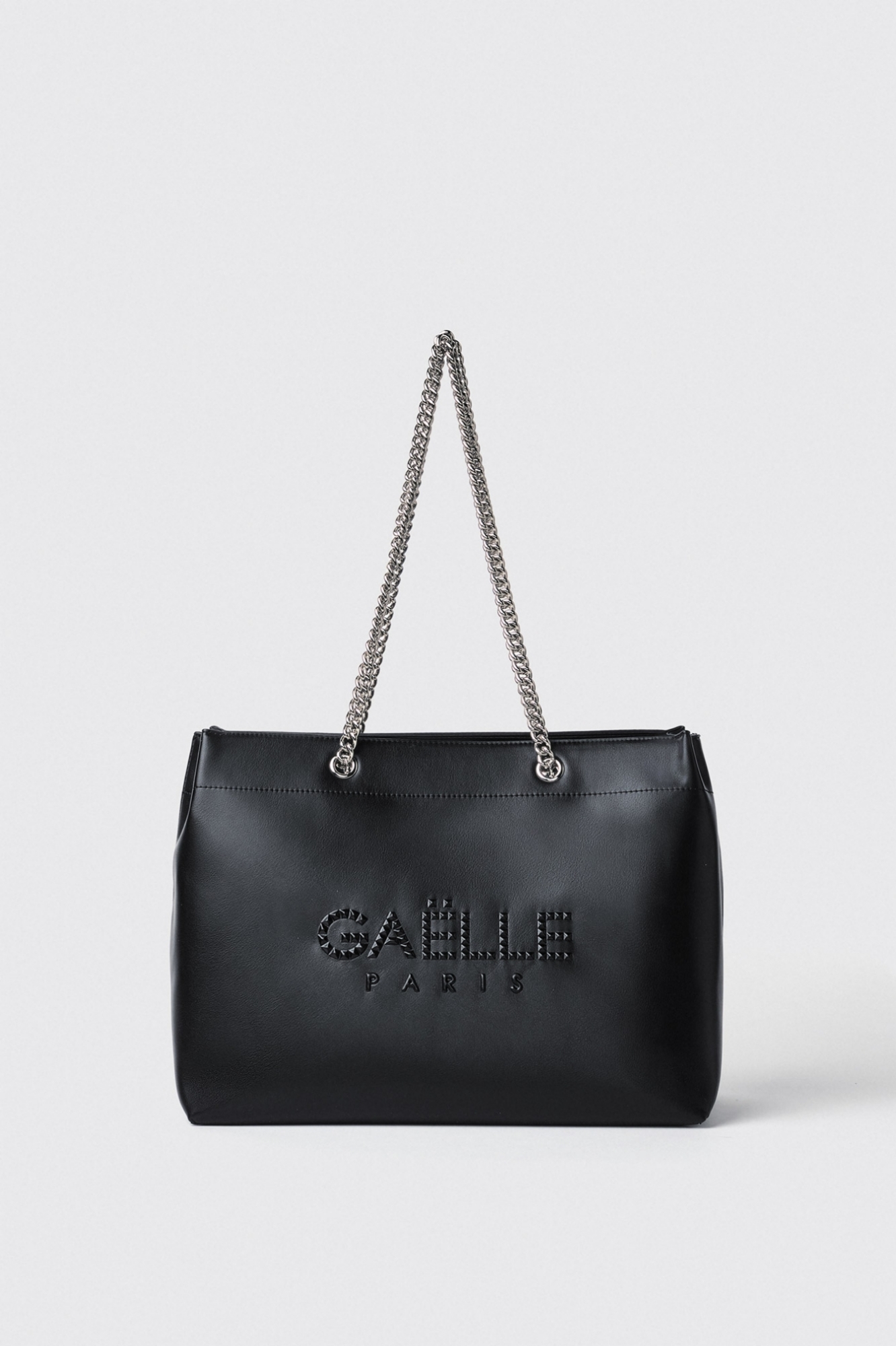 Maxi shopper con logo embossed • Nero