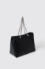 Maxi shopper con logo embossed • Nero