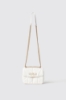 Mini shoulder strap matelasse' e logo in metallo • Bianco
