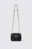 Mini shoulder strap matelasse' e logo in metallo • Nero