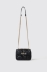 Mini shoulder strap matelasse' e logo in metallo • Nero