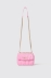 Mini shoulder strap matelasse' e logo in metallo • Rosa