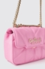 Mini shoulder strap matelasse' e logo in metallo • Rosa