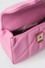 Mini shoulder strap matelasse' e logo in metallo • Rosa
