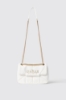 Reg shoulder strap con matelasse' e logo in metallo • Bianco