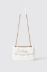 Reg shoulder strap con matelasse' e logo in metallo • Bianco