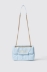 Reg shoulder strap con matelasse' e logo in metallo • Celeste