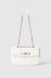 Maxi shoulder strap con matelasse' e logo in metallo • Bianco