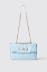 Maxi shoulder strap con matelasse' e logo in metallo • Celeste