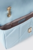Maxi shoulder strap con matelasse' e logo in metallo • Celeste