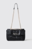 Maxi shoulder strap con matelasse' e logo in metallo • Nero