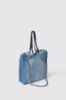 Reg. bucket denim a rombi e applicazione metal logo • Denim light blu
