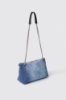 Reg shoulder strap denim a rombi applicazione metal logo • Denim light blu