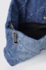 Reg shoulder strap denim a rombi applicazione metal logo • Denim light blu