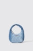 Maxi hobo denim a rombi applicazione metal logo • Denim dark blue