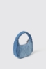 Maxi hobo denim a rombi applicazione metal logo • Denim dark blue