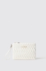 Reg pochette plisse' e logo in metallo • Bianco
