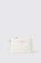 Reg pochette plisse' e logo in metallo • Bianco