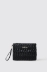 Reg pochette plisse' e logo in metallo • Nero