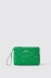 Reg pochette plisse' e logo in metallo • Verde