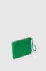 Reg pochette plisse' e logo in metallo • Verde