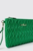 Reg pochette plisse' e logo in metallo • Verde