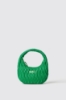 Maxi hobo plisse' con logo in metallo • Verde