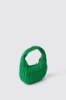 Maxi hobo plisse' con logo in metallo • Verde