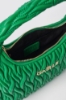 Maxi hobo plisse' con logo in metallo • Verde