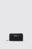 Reg zip around plisse' con logo in metallo • Nero