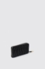 Reg zip around plisse' con logo in metallo • Nero