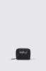 Mini zip around plisse' con logo in metallo • Nero