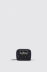 Mini zip around plisse' con logo in metallo • Nero