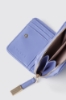 Mini zip around plisse' con logo in metallo • Lilla
