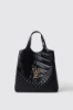 Maxi shopper doppio matelasse' glp in metallo • Nero