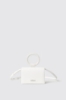 Mini shoulder strap con logo in metallo • Bianco