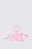 Mini shoulder strap con logo in metallo • Rosa