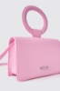 Mini shoulder strap con logo in metallo • Rosa